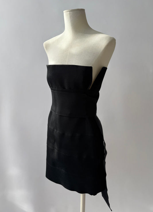 Yves Saint Lauren 2001 Tom Ford Black Bandage Wrap Dress (M/L)