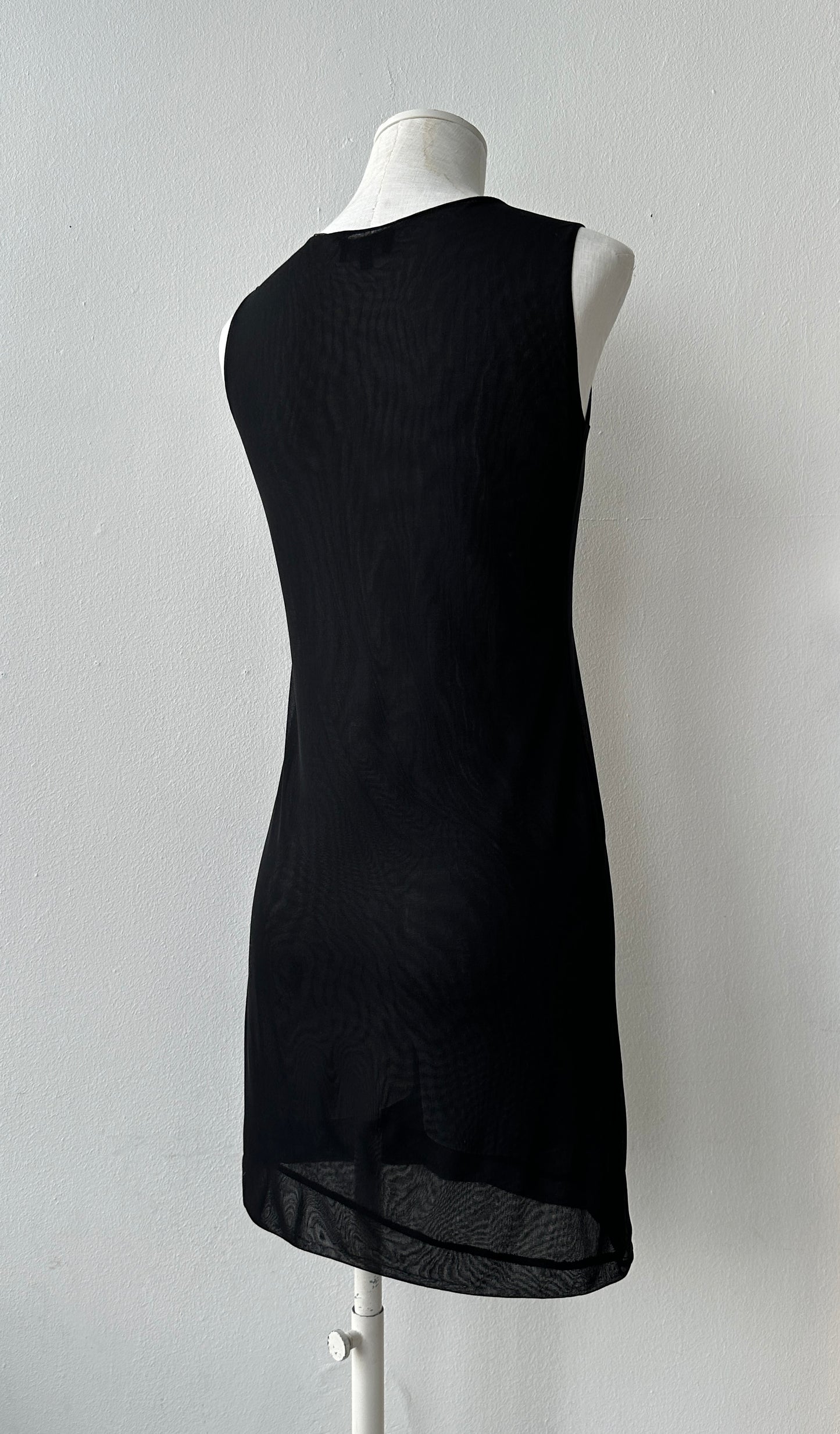 Gucci by Tom Ford S/S 1998 Double Layered Semi Sheer Little Black Dress (XS/S)