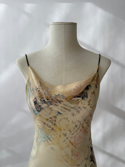 Roberto Cavalli S/S 2002 Silk Lace-UpDress (S)