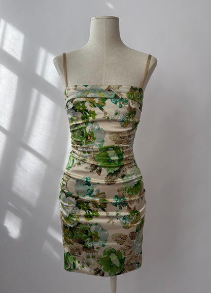 Dolce & Gabbana Vintage 2000s Silk Floral Bra Dress (S)