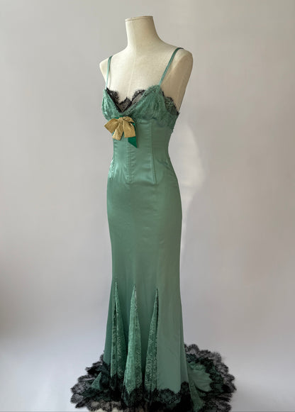 Dolce & Gabbana 2004 Vintage Lace and Silk Gown (XS-S)