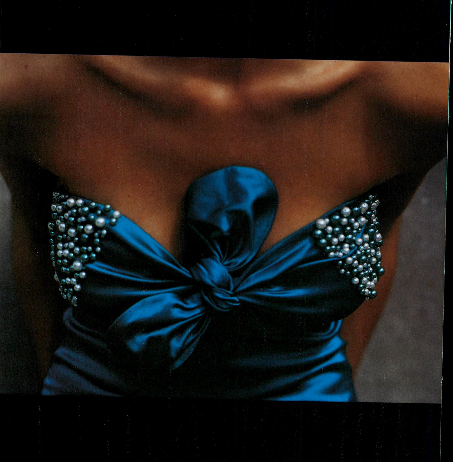 Blumarine S/S 1990 Vintage Blue Pearl Halter Dress (XS-M)
