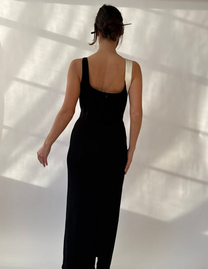 Thierry Mugler 1999 Black and White Sculptural Runway Gown (M/L)