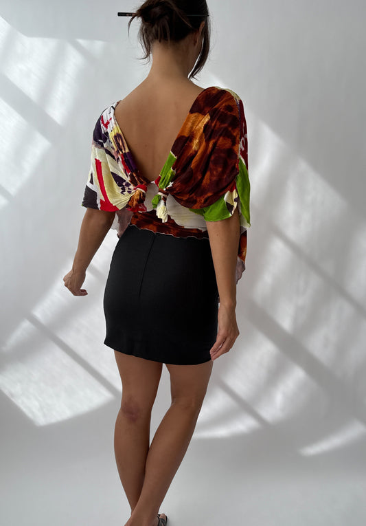 Back view of the Dior by Galliano 2003 top on a model.