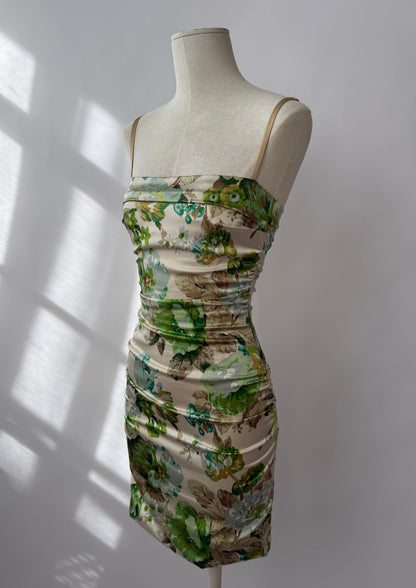 Dolce & Gabbana Vintage 2000s Silk Floral Bra Dress (S)