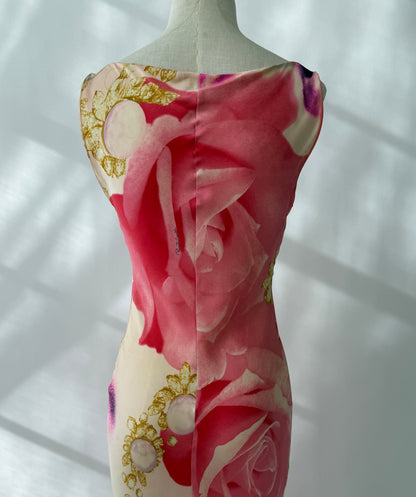 Roberto Cavalli 2001 Liz Taylor Pink Silk Runway Dress (S)