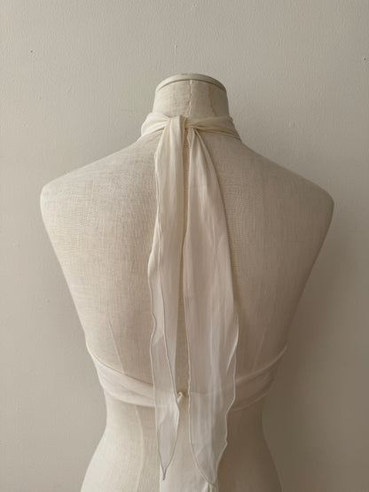 Emanuel Ungaro Fuchsia Silk Halter Open Back Flower Top (XS-L)