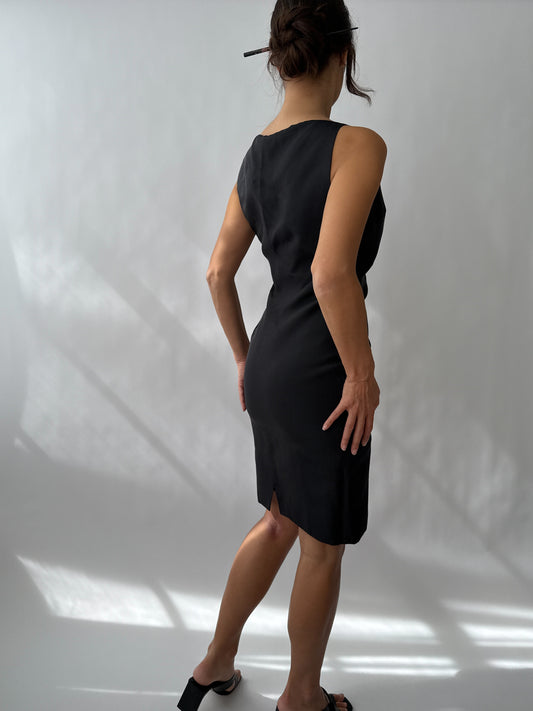 Gucci by Tom Ford S/S 1998 Black Sheath Pencil Dress (S)