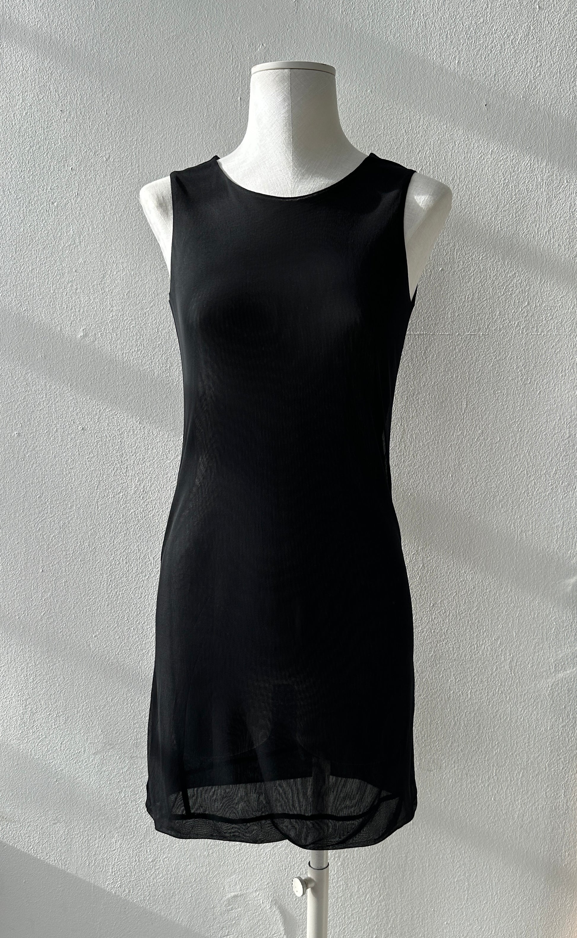 Gucci by Tom Ford S/S 1998 Double Layered Semi Sheer Little Black Dress (XS/S)