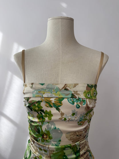 Dolce & Gabbana Vintage 2000s Silk Floral Bra Dress (S)