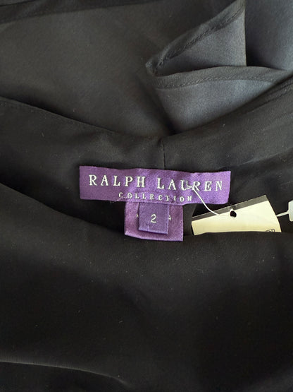 Ralph Lauren Purple Label 2008 Black Silk Runway Gown (S)