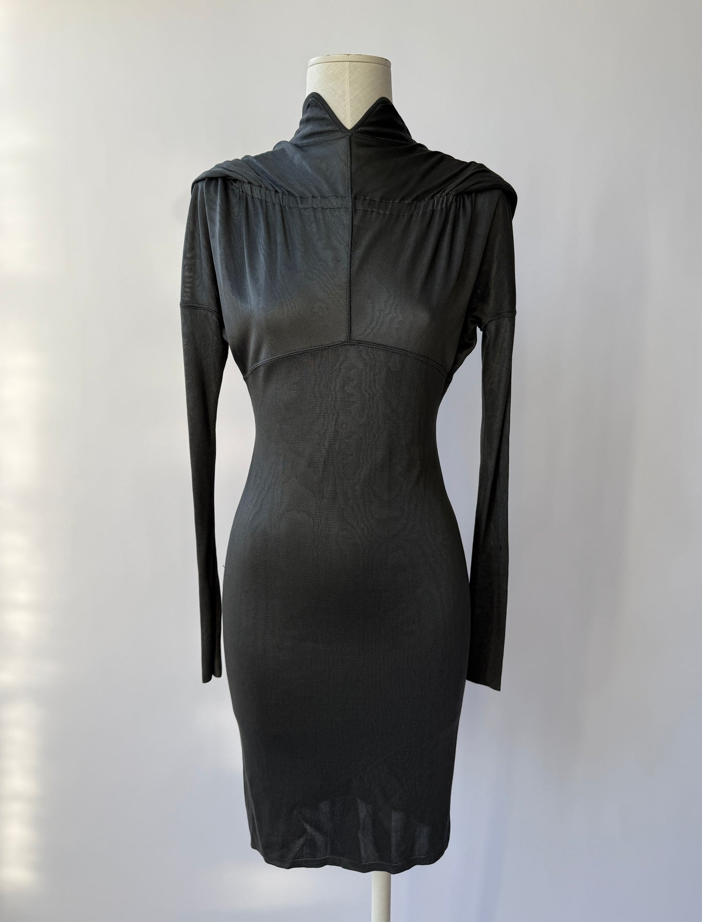 Azzedine Alaia F/W 1986 Vintage High Neck Open Back Bodycon Dress (S)
