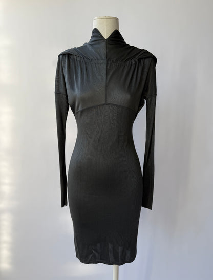 Azzedine Alaia F/W 1986 Vintage High Neck Open Back Bodycon Dress (S)