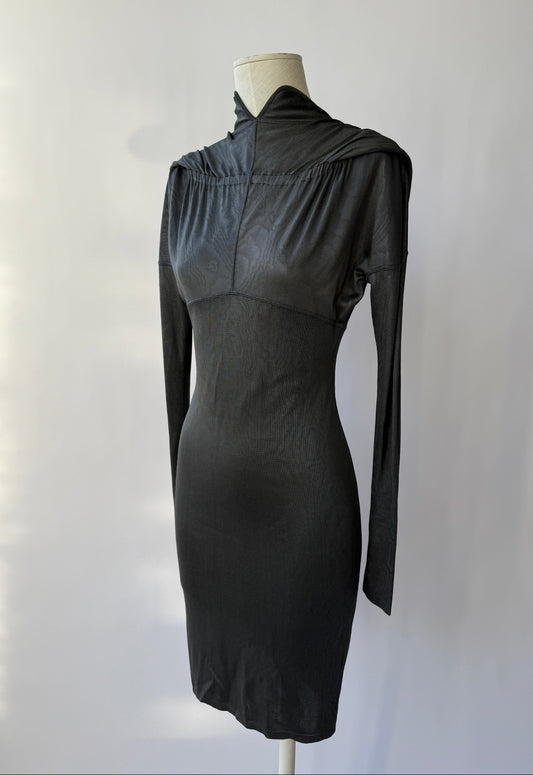 Azzedine Alaia F/W 1986 Vintage High Neck Open Back Bodycon Dress (S)