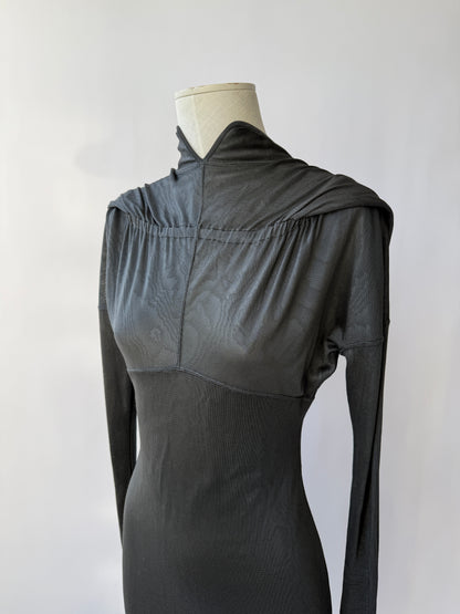 Azzedine Alaia F/W 1986 Vintage High Neck Open Back Bodycon Dress (S)