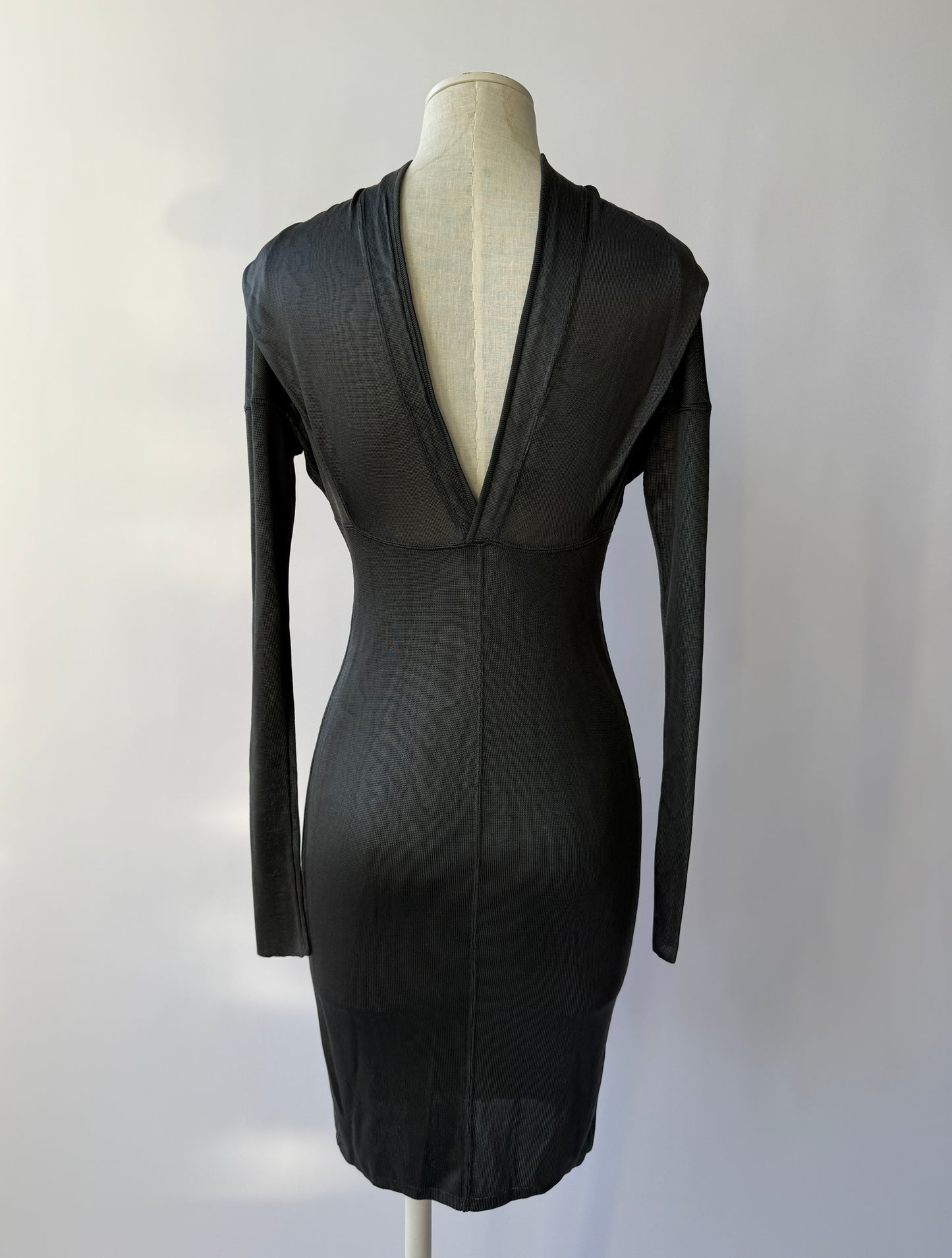 Azzedine Alaia F/W 1986 Vintage High Neck Open Back Bodycon Dress (S)