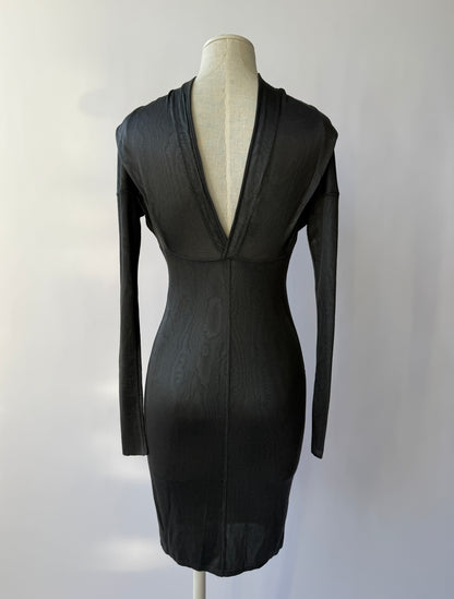 Azzedine Alaia F/W 1986 Vintage High Neck Open Back Bodycon Dress (S)