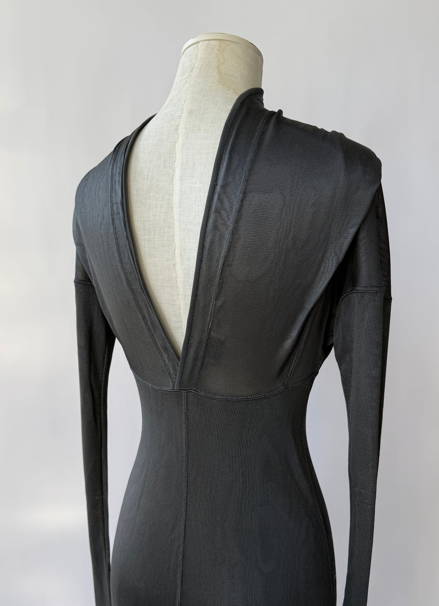 Azzedine Alaia F/W 1986 Vintage High Neck Open Back Bodycon Dress (S)