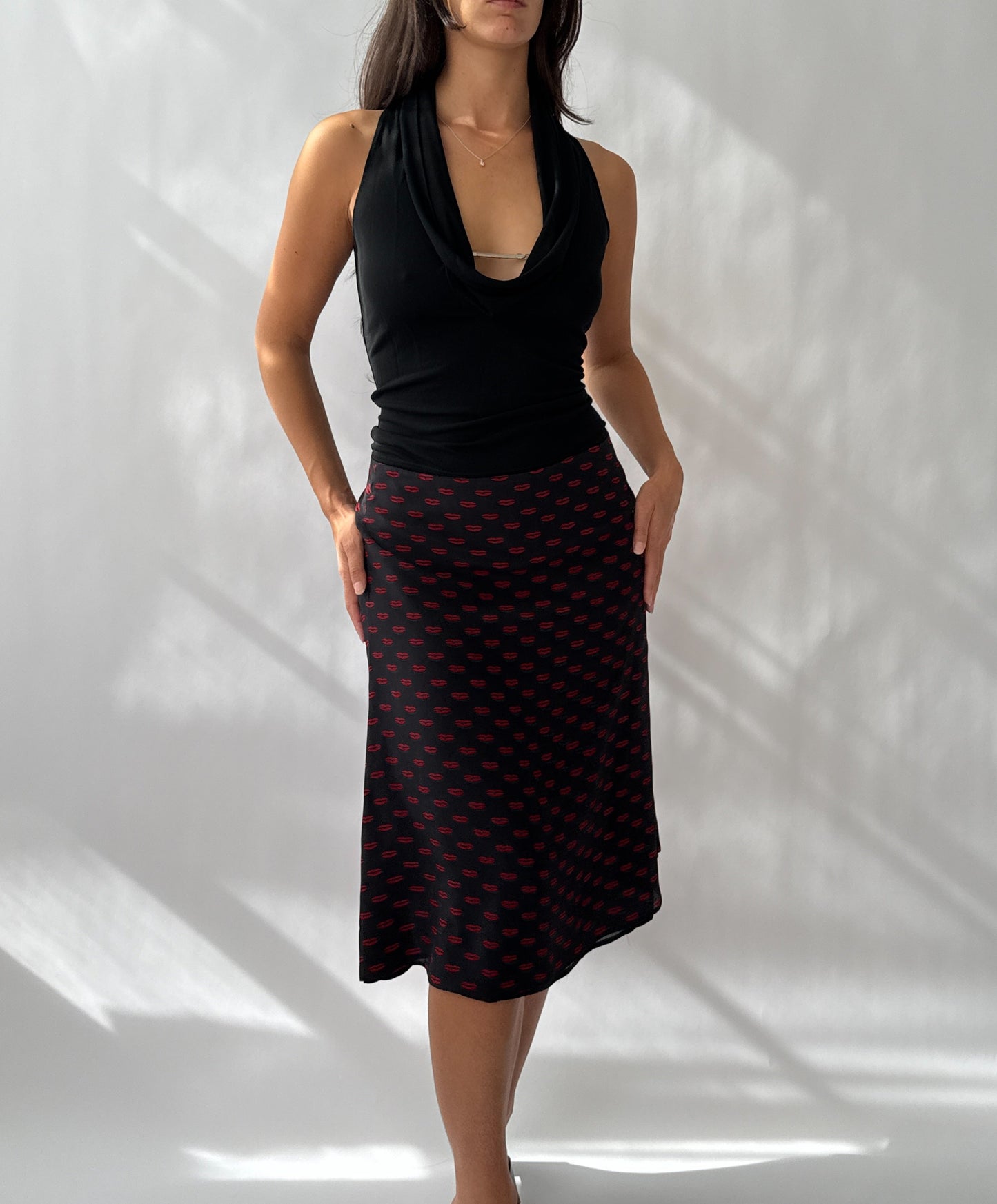 Prada 2012 Cruise Kiss Lips Print Silk Skirt (S/M)