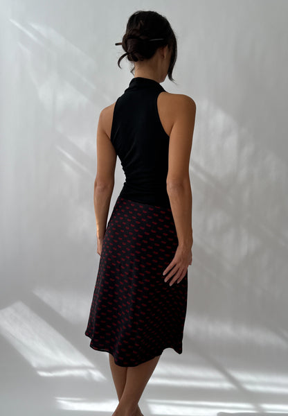 Prada 2012 Cruise Kiss Lips Print Silk Skirt (S/M)