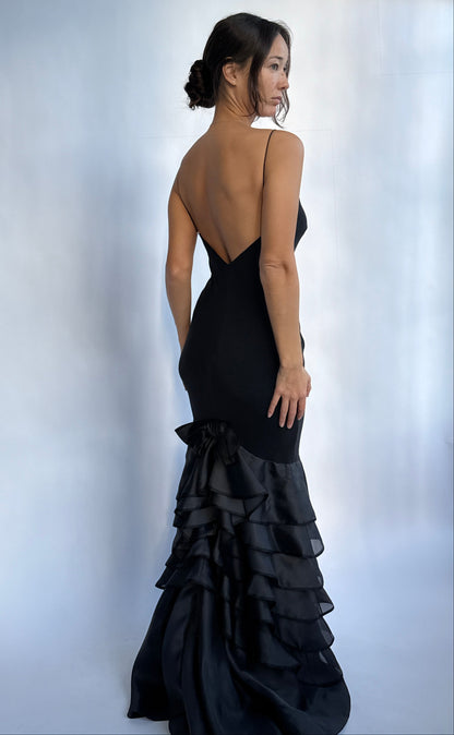 Ralph Lauren Purple Label 2008 Black Silk Runway Gown (S)