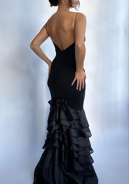 Ralph Lauren Purple Label 2008 Black Silk Runway Gown (S)