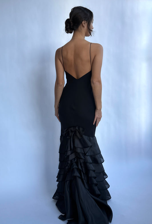 Ralph Lauren Purple Label 2008 Black Silk Runway Gown (S)