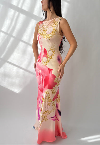 Roberto Cavalli 2001 Liz Taylor Pink Silk Runway Dress (S)