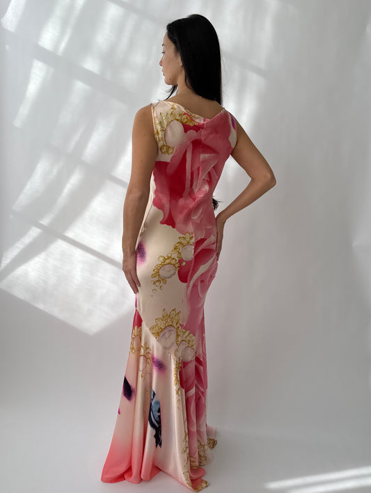 Roberto Cavalli 2001 Liz Taylor Pink Silk Runway Dress (S)