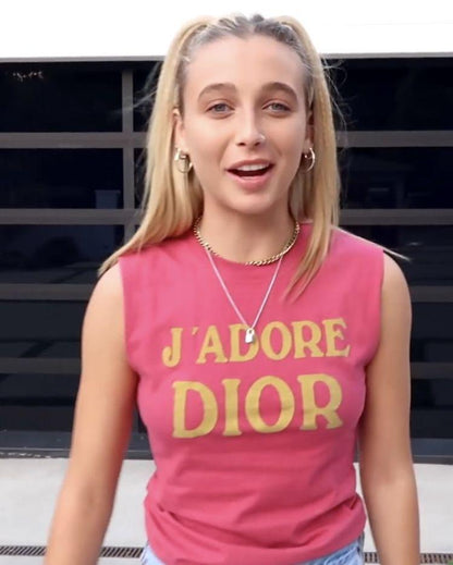 Christian Dior J'adore Dior World Champion 1974 Sleeveless Top worn by Emma Chamberlain