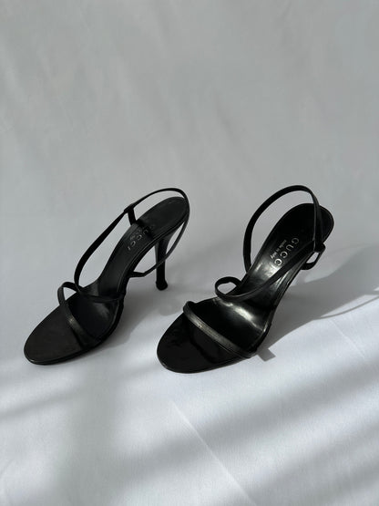 Gucci by Tom Ford Strappy Leather Heeled Sandals 