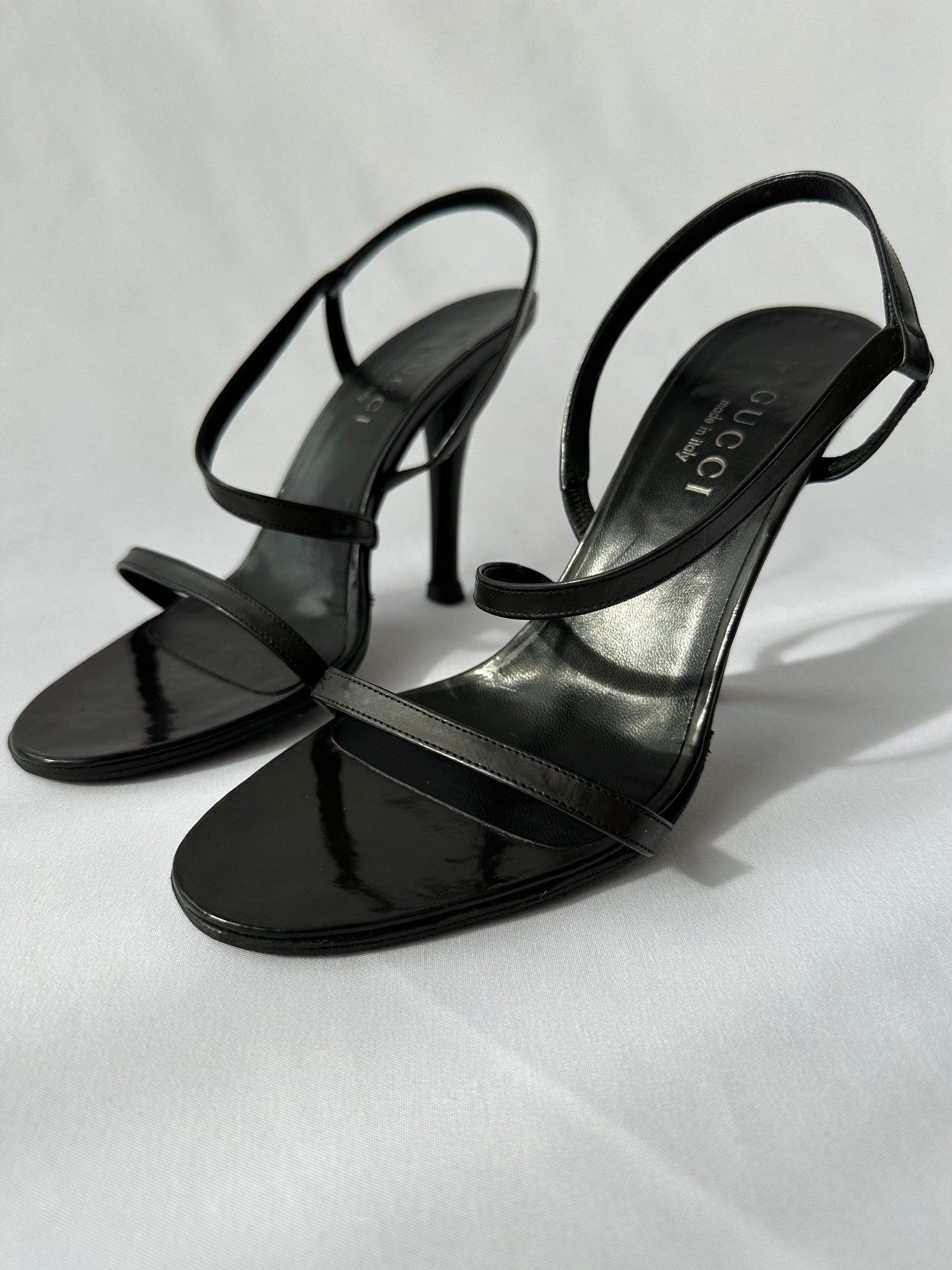 Gucci by Tom Ford Strappy Leather Heeled Sandals 
