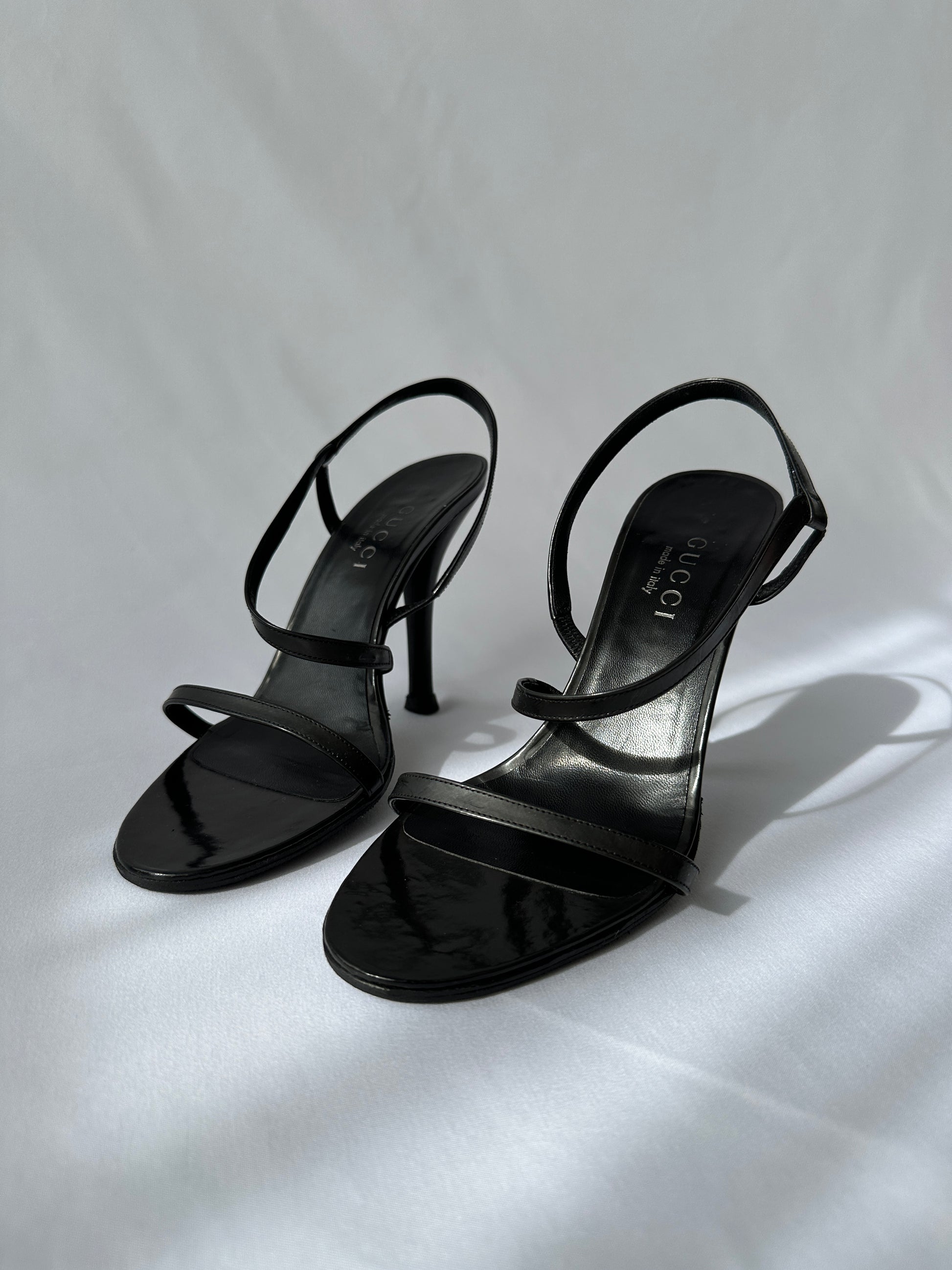 Gucci by Tom Ford Strappy Leather Heeled Sandals 