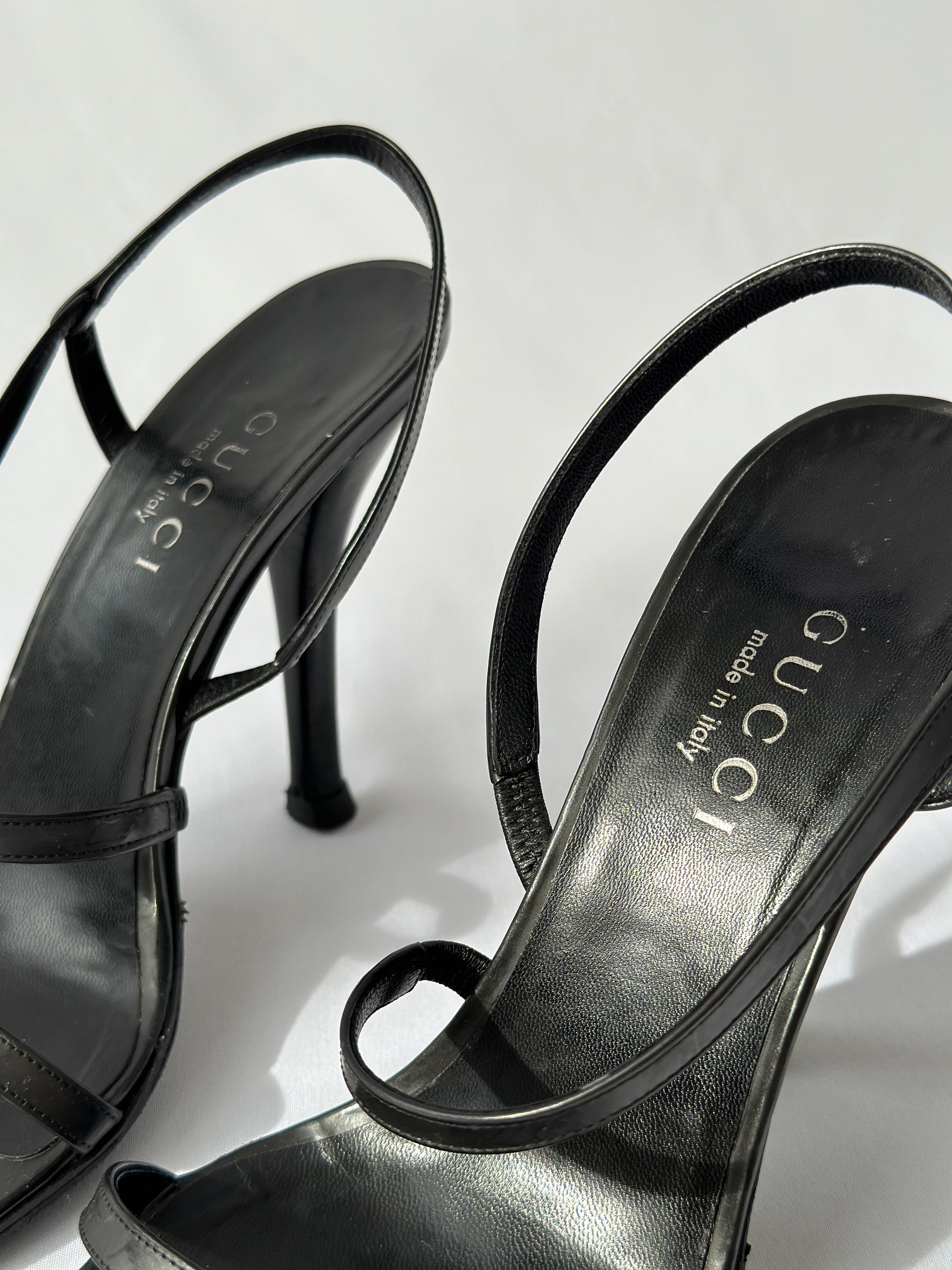 Gucci by Tom Ford Strappy Leather Heeled Sandals 