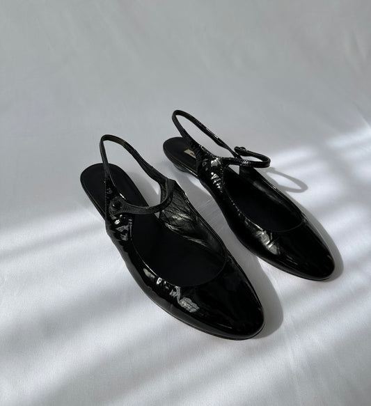 Miu Miu Patent Leather Slingback Mules 