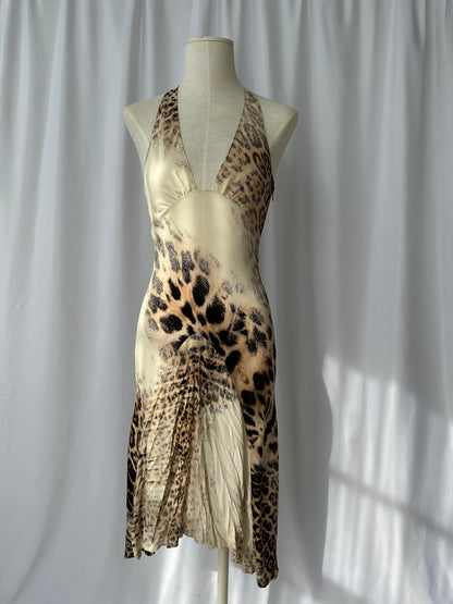 Roberto Cavalli S/S 2002 Silk Leopard Print Dress