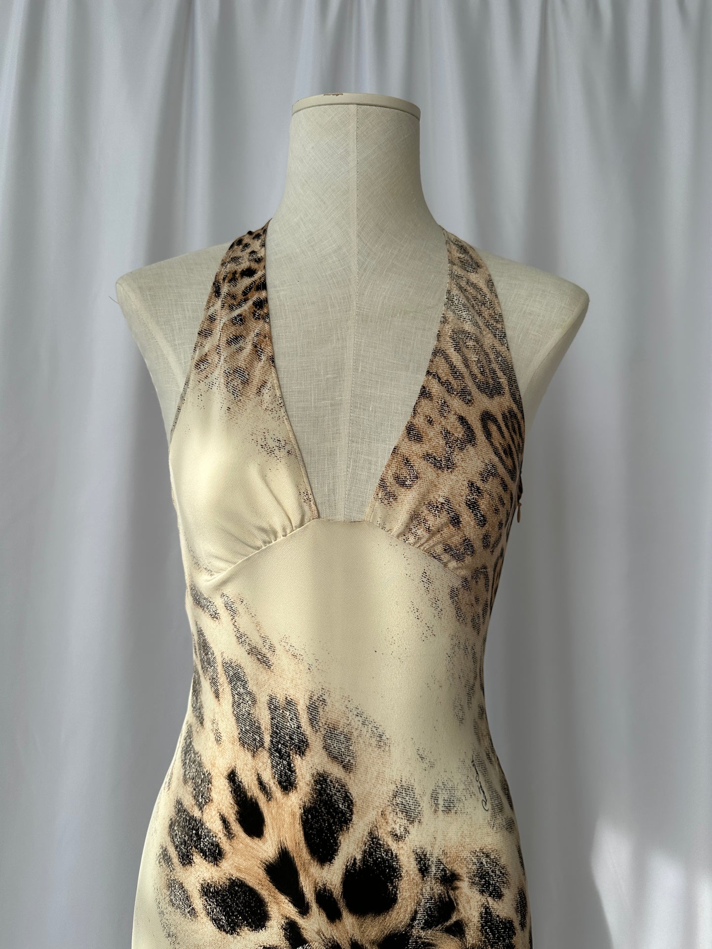 Roberto Cavalli S/S 2002 Silk Leopard Print Dress