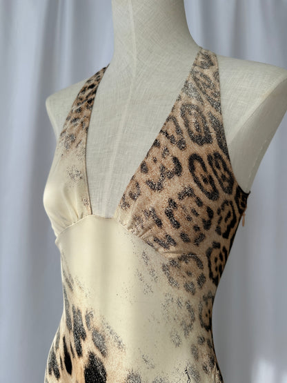 Roberto Cavalli S/S 2002 Silk Leopard Print Dress