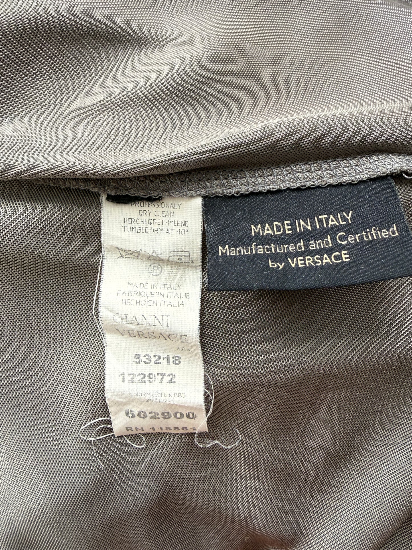 Versace 2000s Plunging Silver Open Back Chain Dress (S)