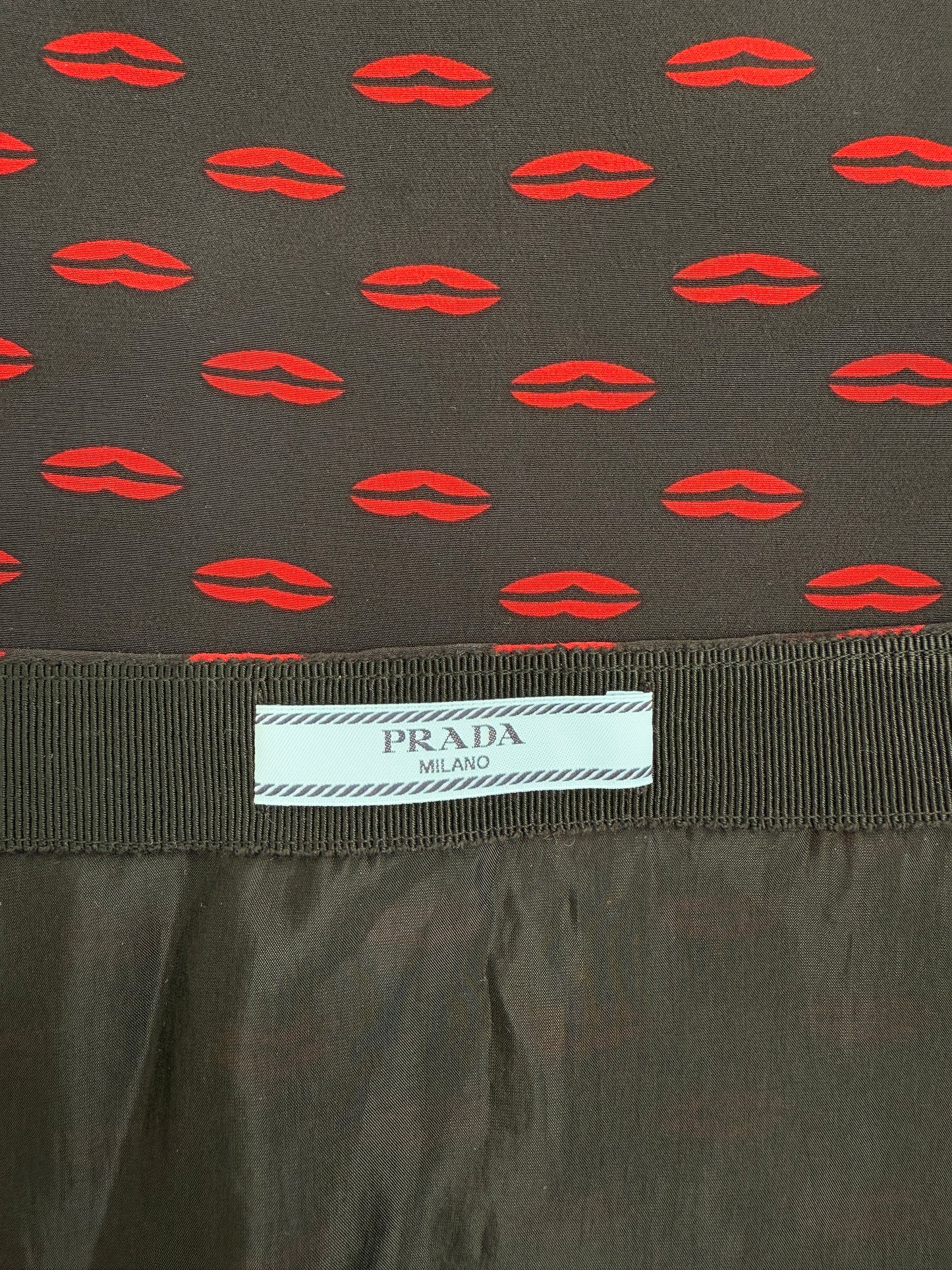 Prada 2012 Cruise Kiss Lips Print Silk Skirt (S/M)