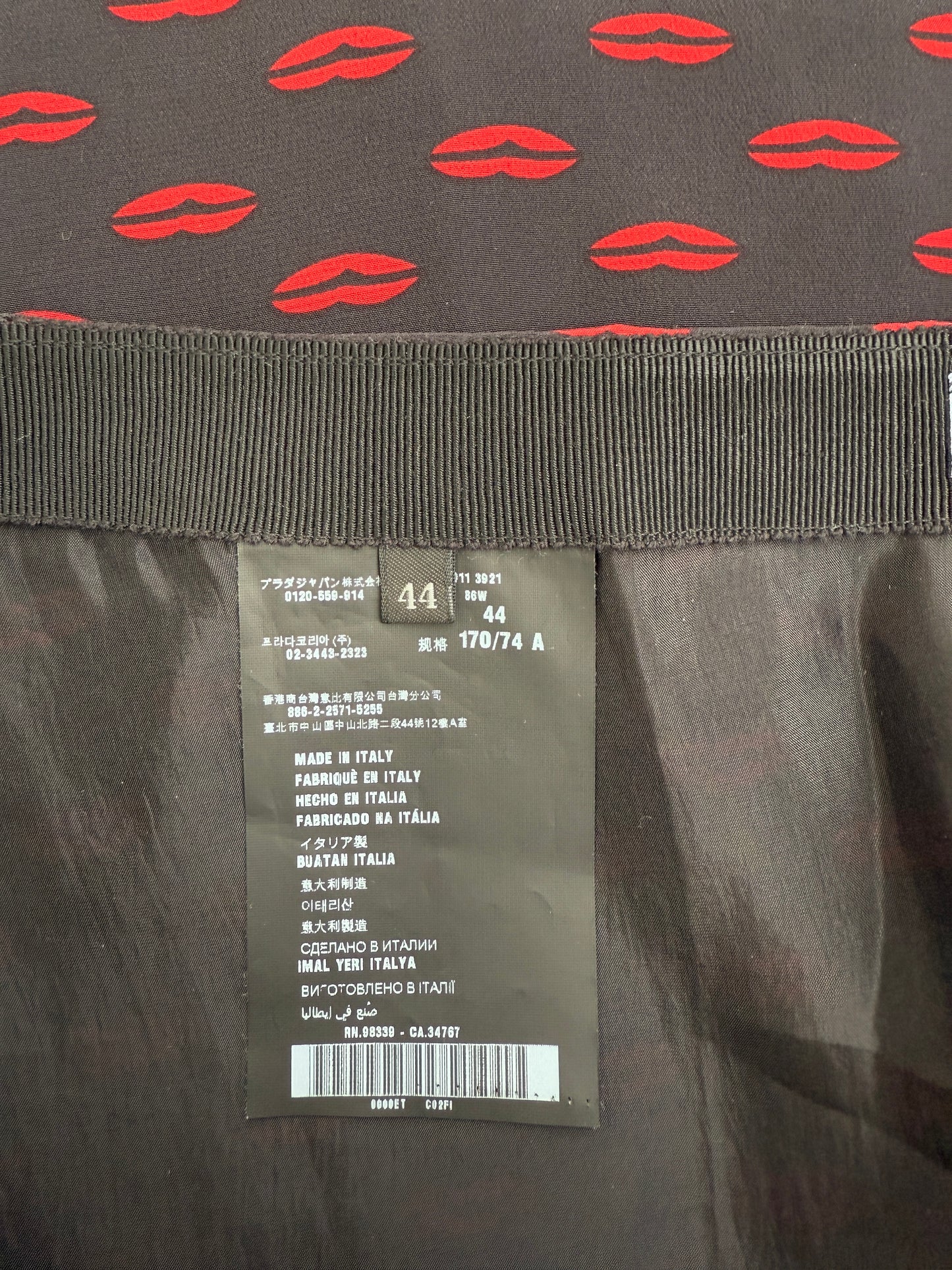 Prada 2012 Cruise Kiss Lips Print Silk Skirt (S/M)