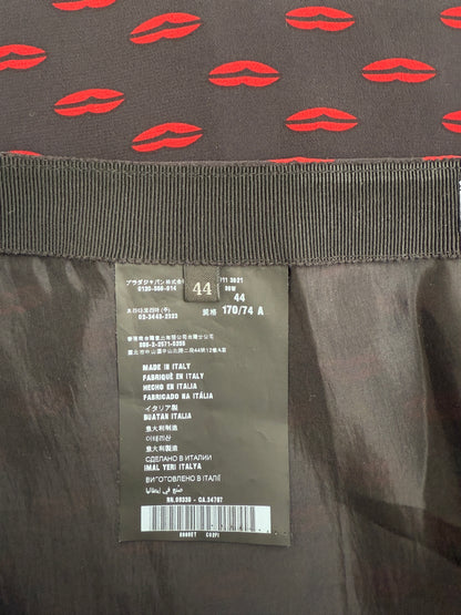Prada 2012 Cruise Kiss Lips Print Silk Skirt (S/M)
