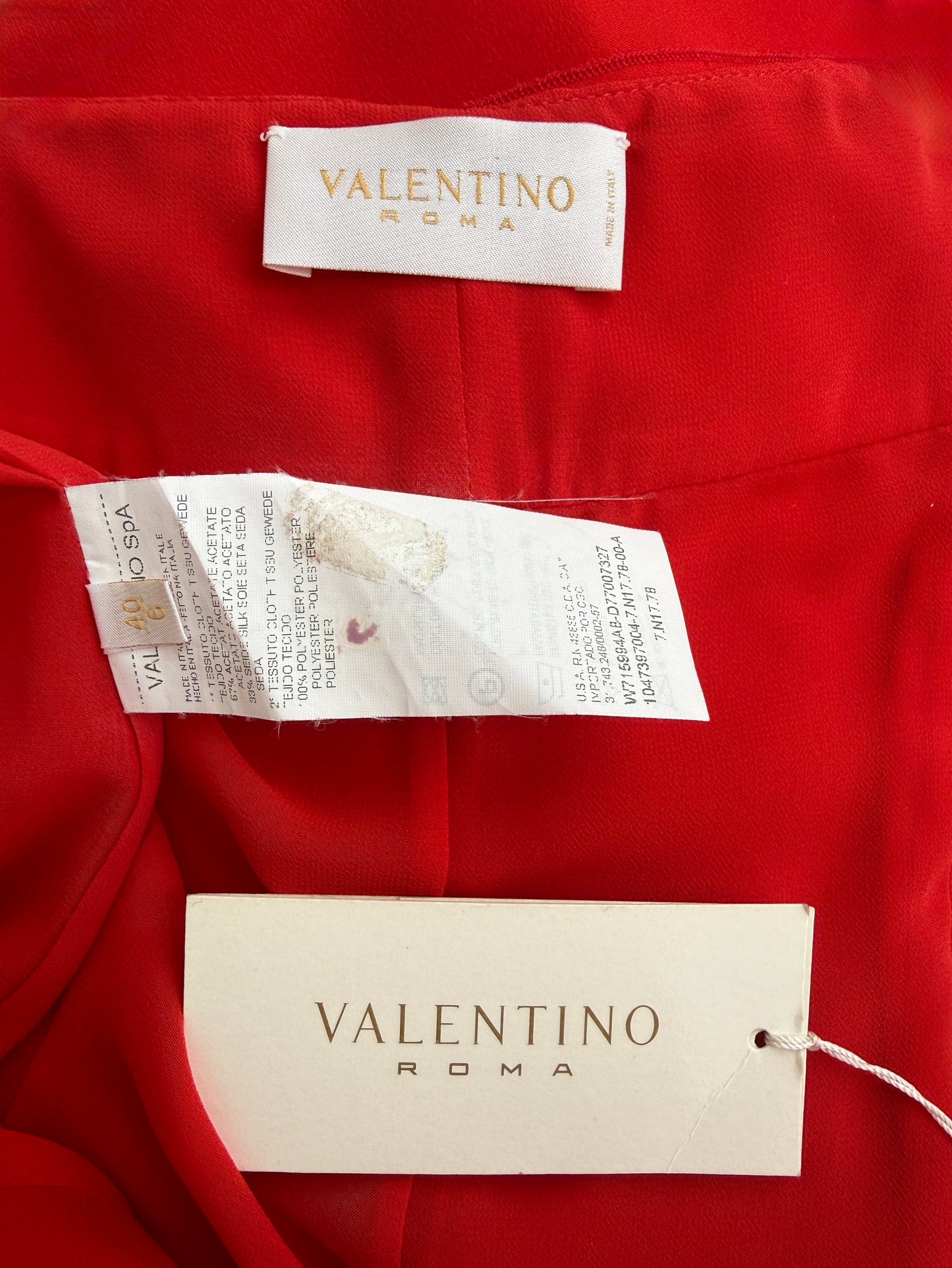 Valentino 2000s Vintage Red Floor Length Gown (S)