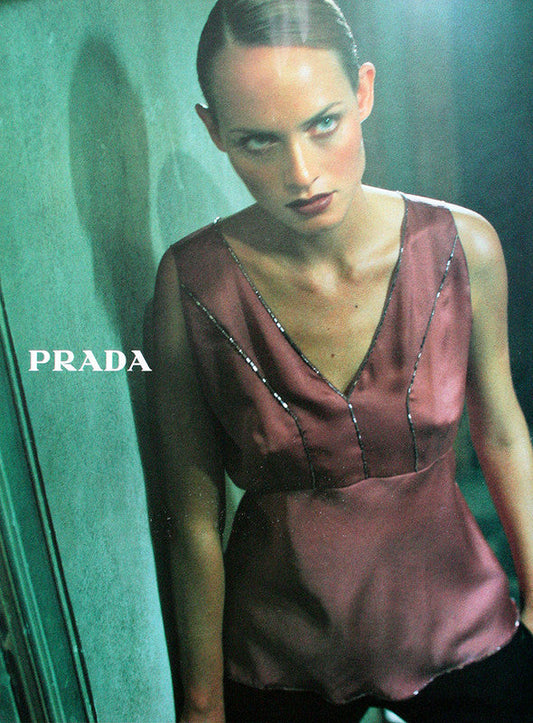 Prada F/W 1997 Beaded Vintage Green Silk Dress (S/M)