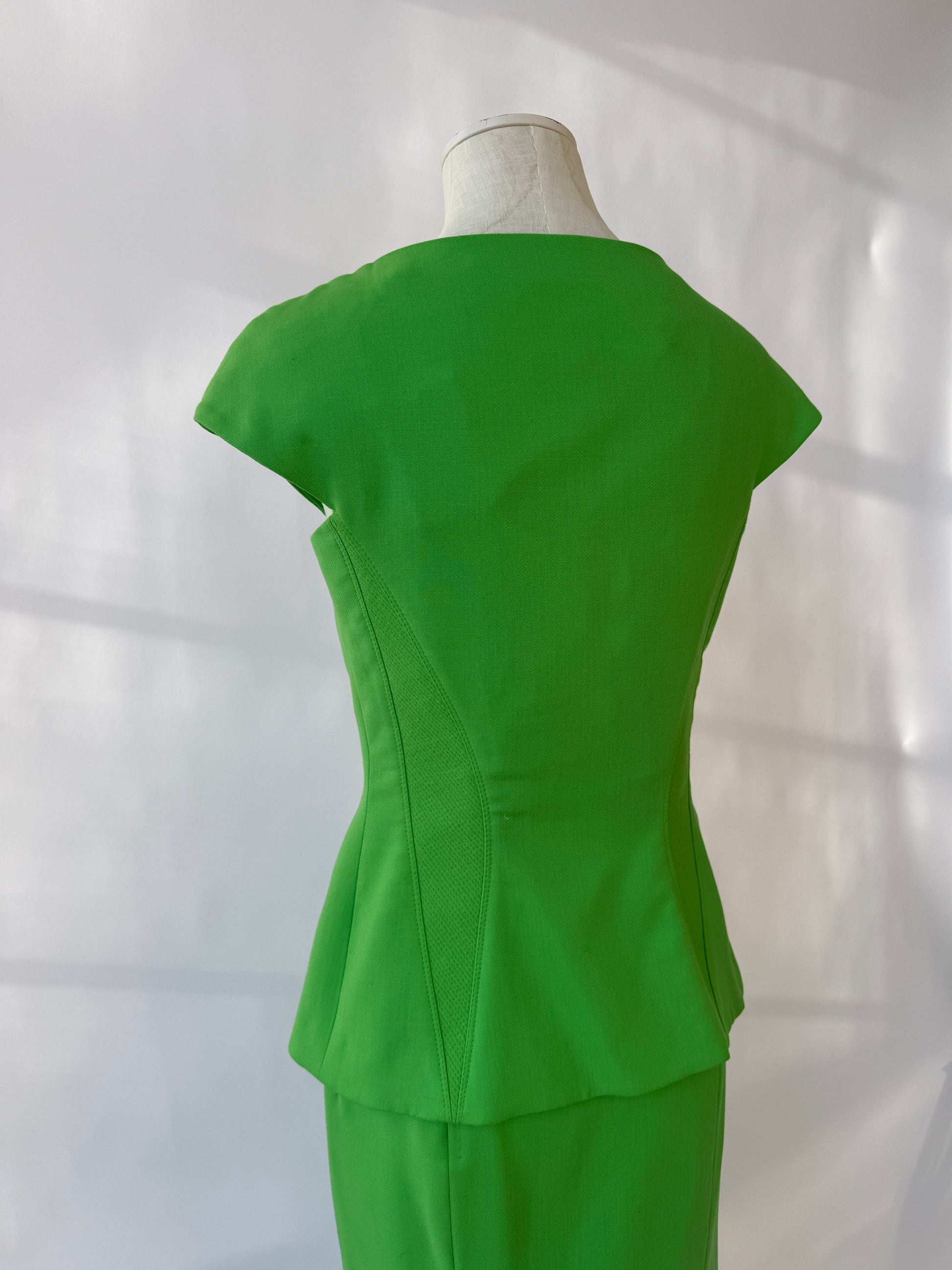 Versace 1993 Vintage Runway Green Skirt Suit  Rixt Archives