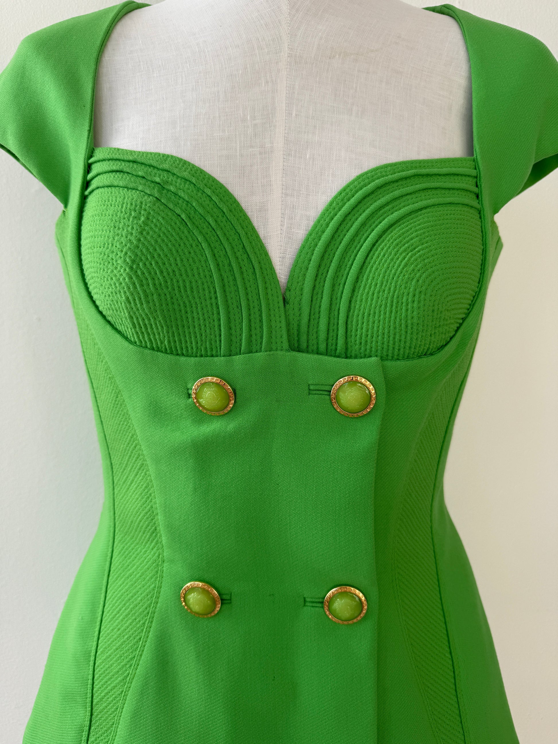 Versace 1993 Vintage Runway Green Skirt Suit – Rixt Archives