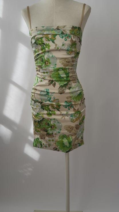 Dolce & Gabbana Vintage 2000s Silk Floral Bra Dress (S)