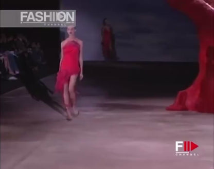 Emanuel Ungaro S/S 2003 Ruffle Halter Runway Dress (XS)