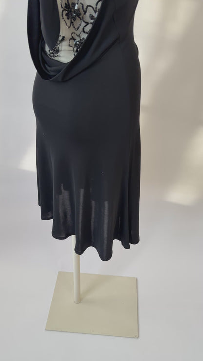 Valentino 2000s Vintage Beaded Backless Dress (S/M)