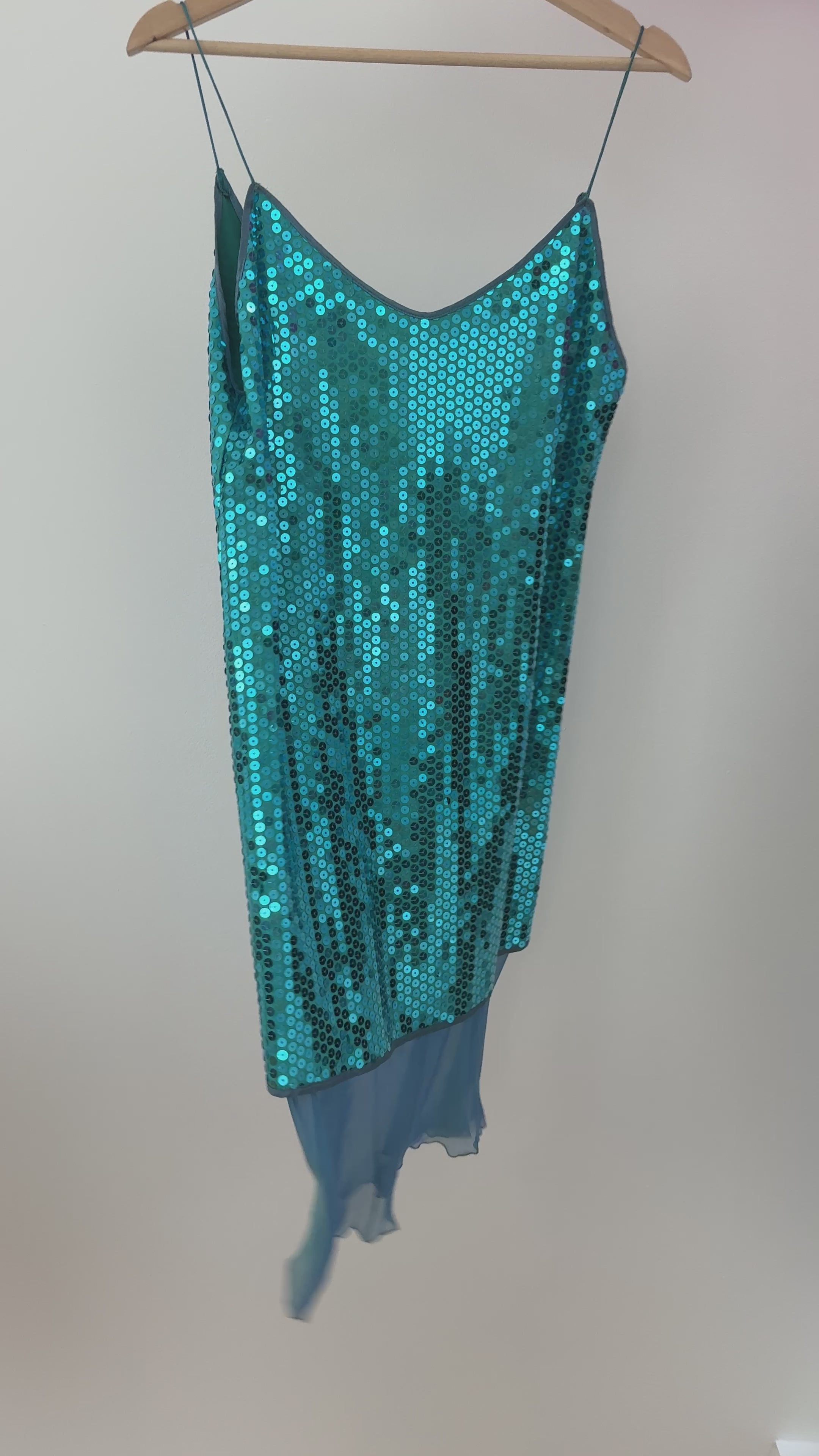 Blumarine 00s Vintage Blue Sequin Silk Dress – Rixt Archives